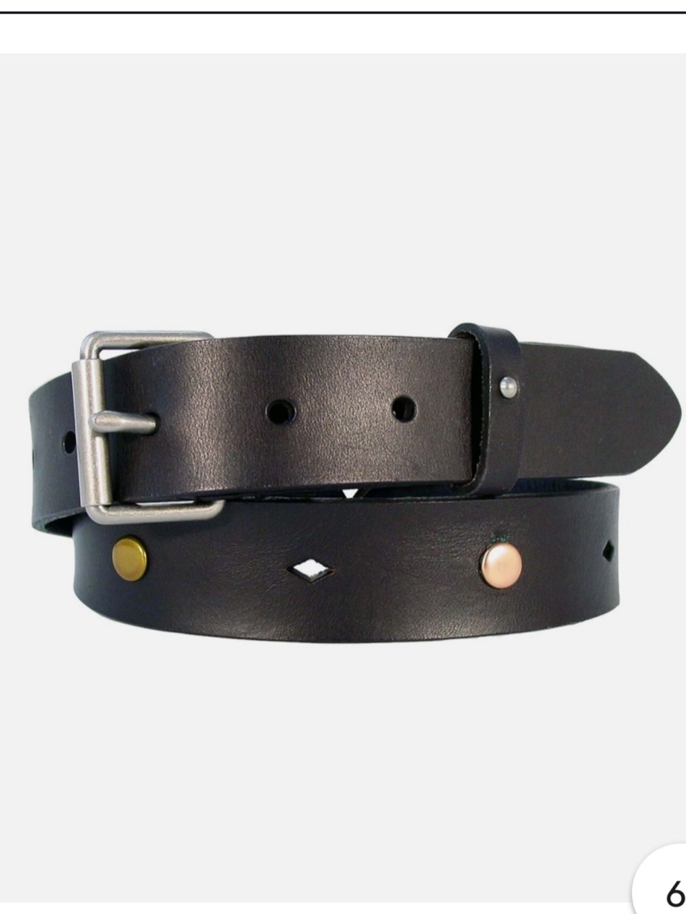 FOSSIL Tri-Color Copper Nickel Brass Stud Leather Hip Belt Women's M - 31”- 37”